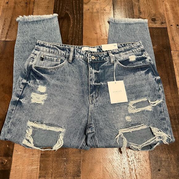 KanCan Collie High Rise Distressed Mom Jean - Picture 5 of 10